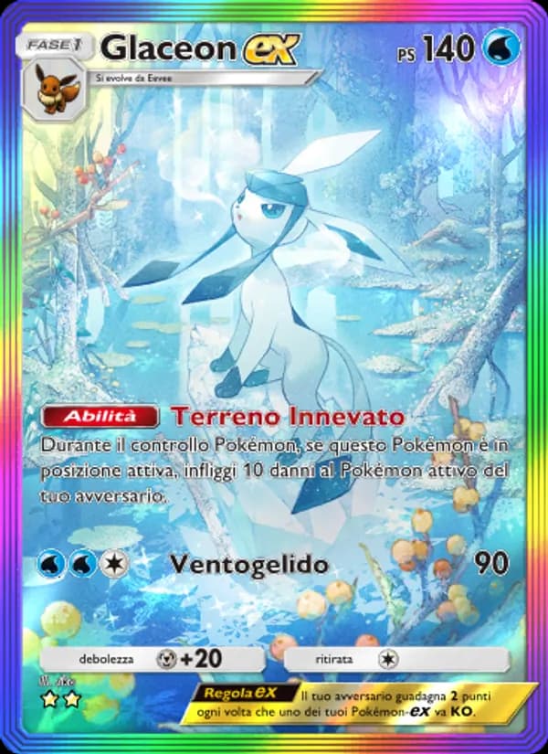 Glaceon-ex card in Italian