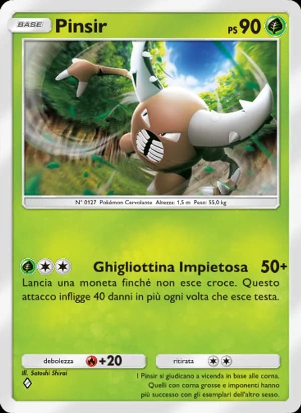 Pinsir card in Italian