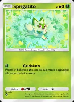 Sprigatito card in Italian