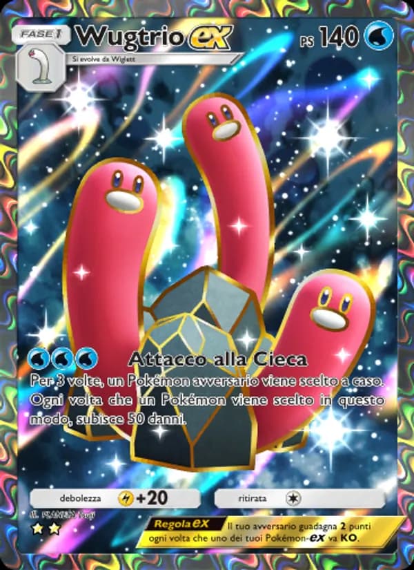 Wugtrio-ex card in Italian
