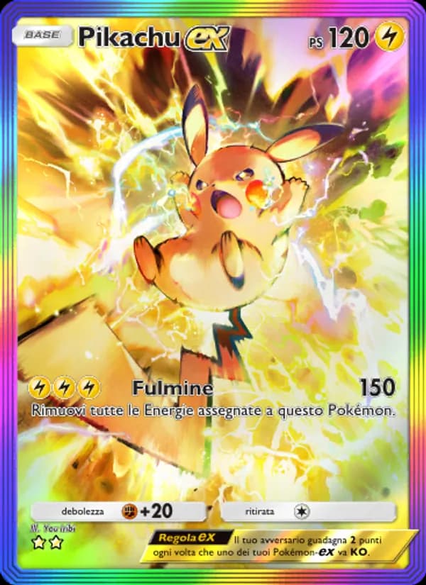 Pikachu-ex card in Italian