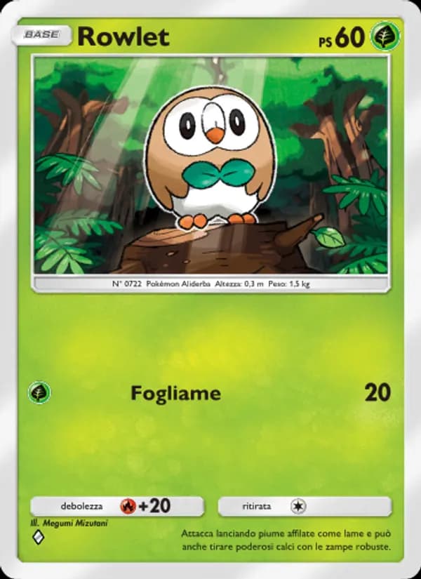 Rowlet card in Italian