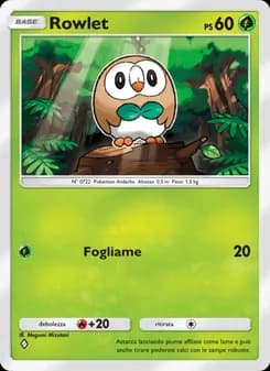 Rowlet card in Italian
