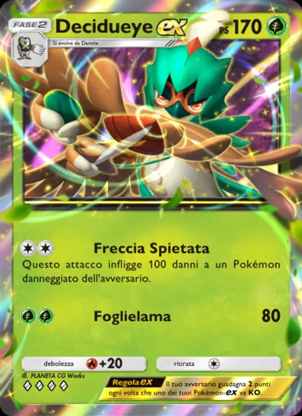Decidueye-ex card in Italian