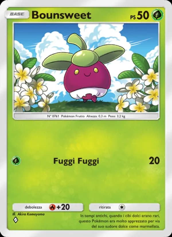 Bounsweet card in Italian