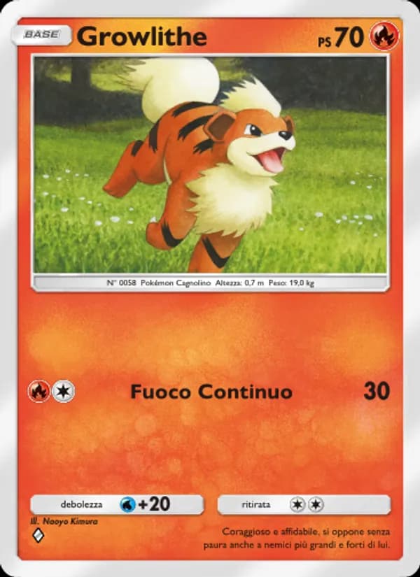Growlithe card in Italian