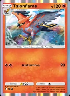 Talonflame card in Italian