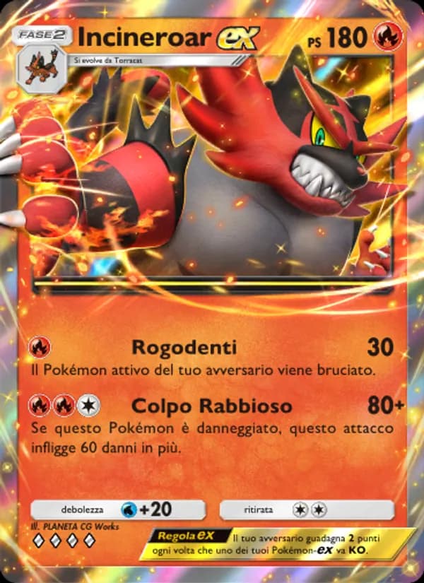 Incineroar-ex card in Italian