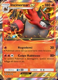 Incineroar-ex card in Italian