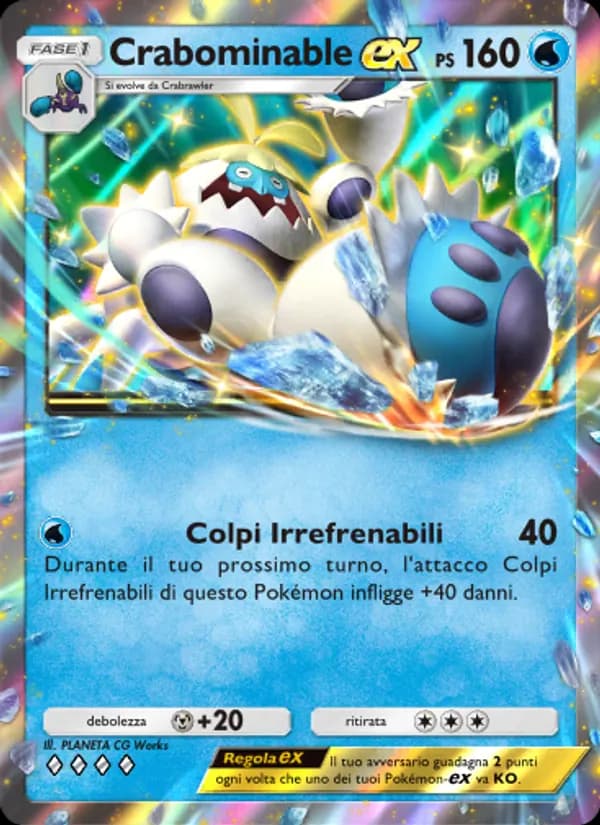 Crabominable-ex card in Italian