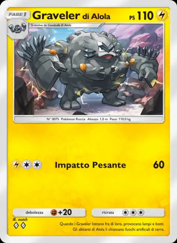 Graveler di Alola card in Italian
