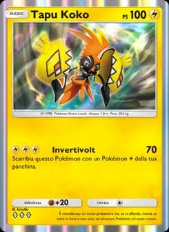 Tapu Koko card in Italian