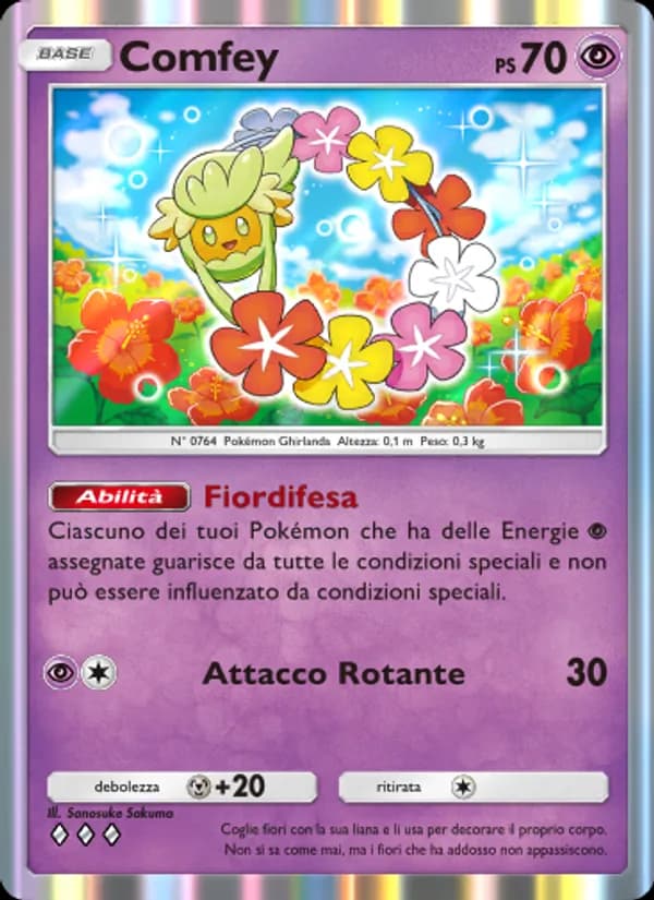 Comfey card in Italian