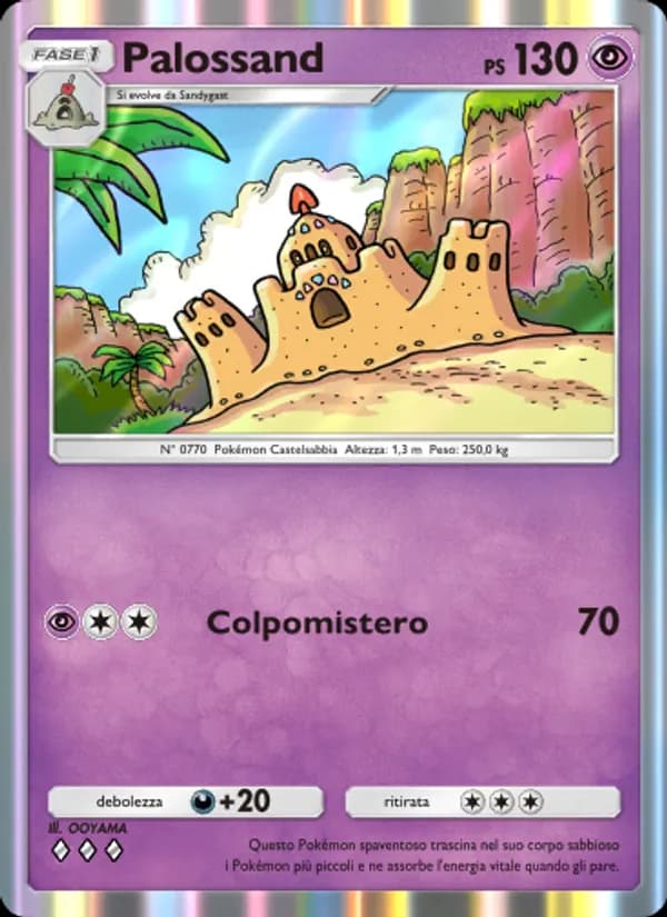 Palossand card in Italian