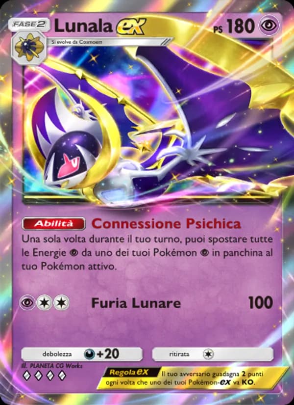 Lunala-ex card in Italian