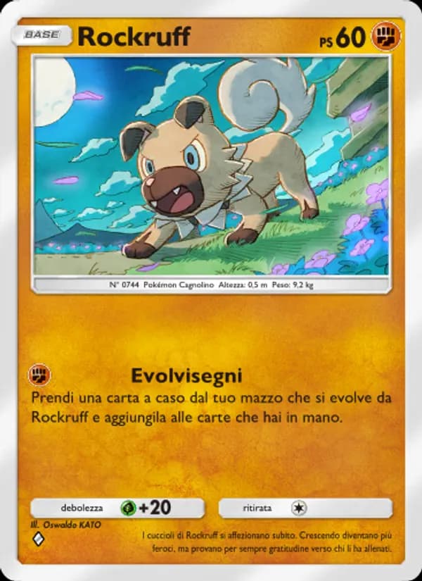 Rockruff card in Italian