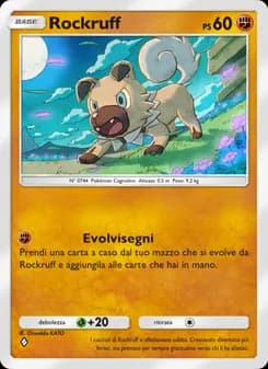 Rockruff card in Italian