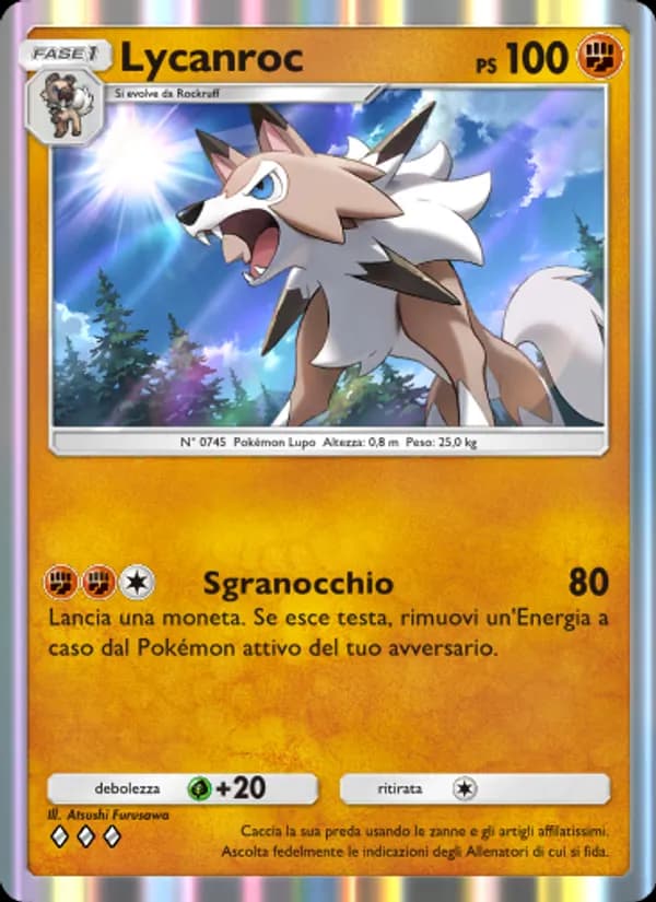Lycanroc card in Italian