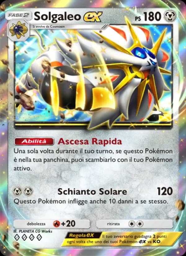 Solgaleo-ex card in Italian