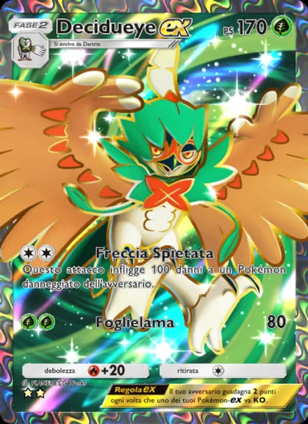Decidueye-ex card in Italian