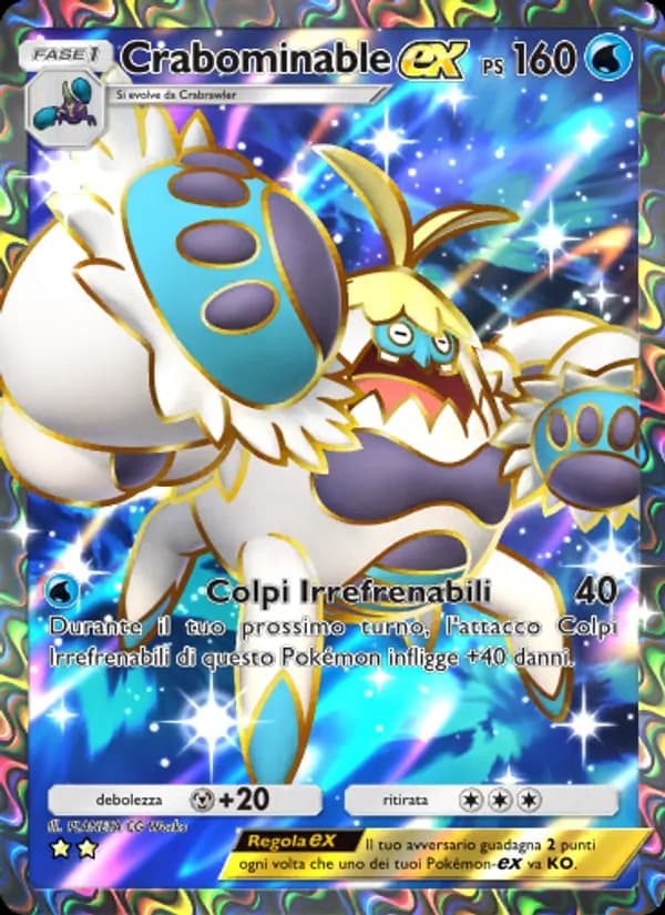 Crabominable-ex card in Italian