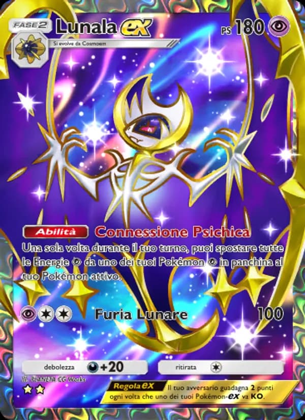 Lunala-ex card in Italian