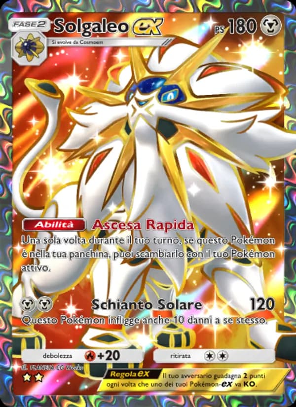 Solgaleo-ex card in Italian
