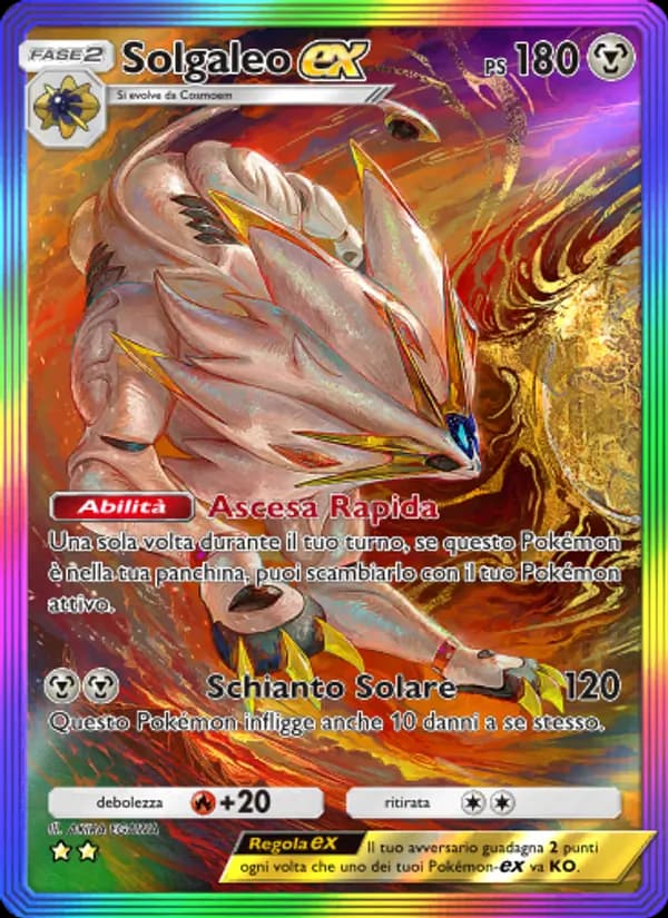 Solgaleo-ex card in Italian