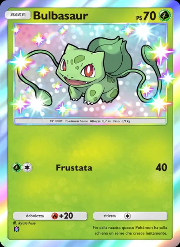 Bulbasaur card in Italian