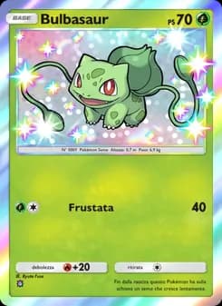 Bulbasaur card in Italian