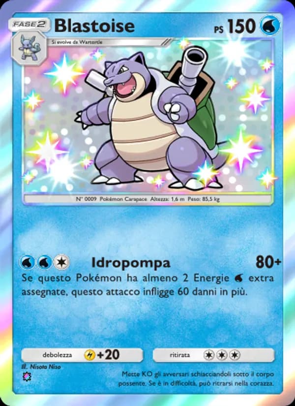 Blastoise card in Italian