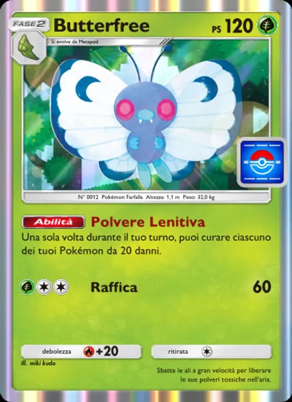 Butterfree card in Italian