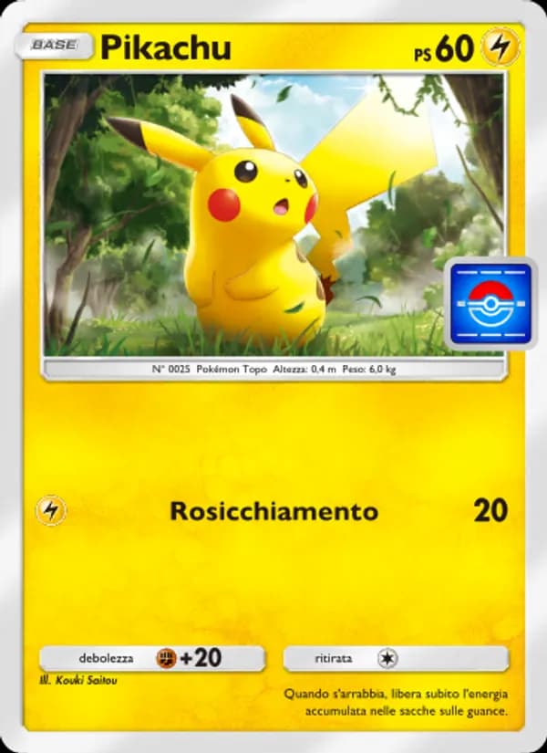 Pikachu card in Italian