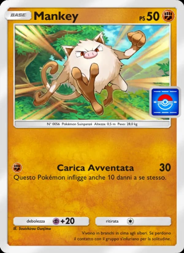 Mankey card in Italian