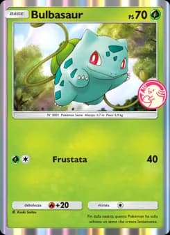 Bulbasaur card in Italian