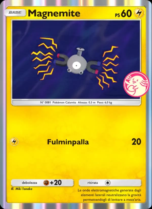 Magnemite card in Italian
