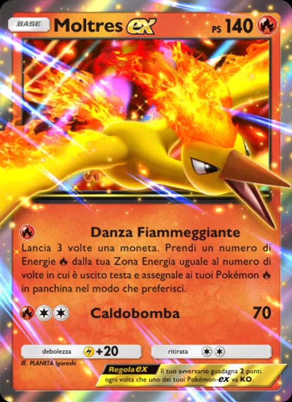 Moltres-ex card in Italian