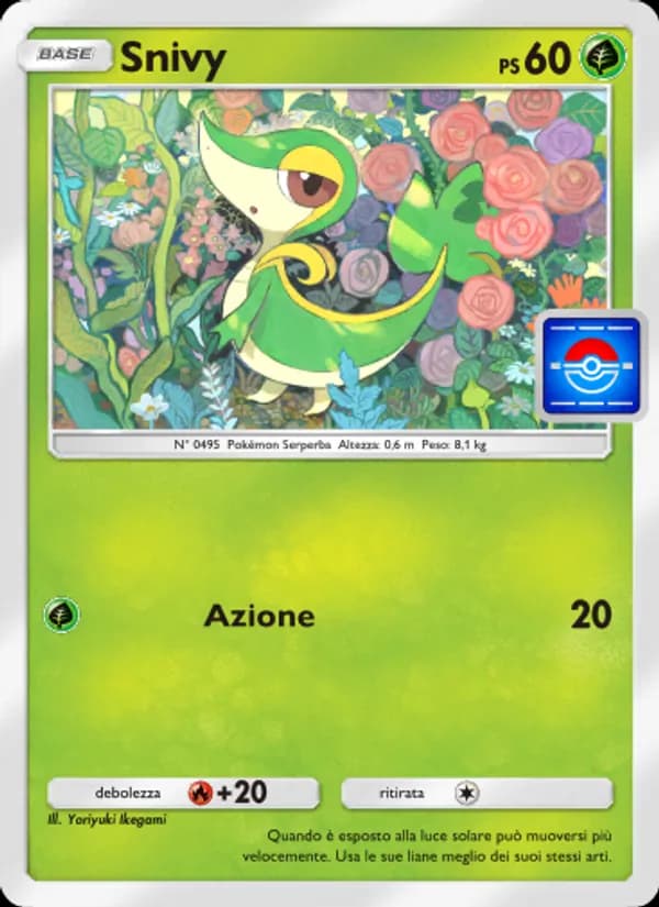 Snivy card in Italian