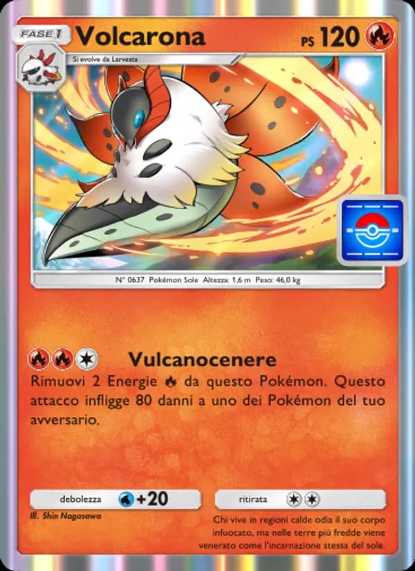 Volcarona card in Italian