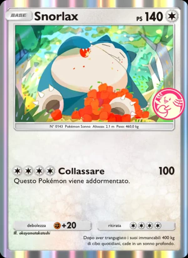 Snorlax card in Italian