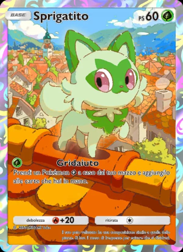 Sprigatito card in Italian