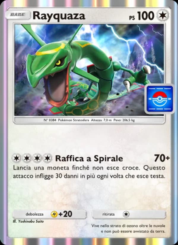 Rayquaza card in Italian
