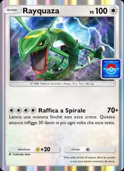 Rayquaza card in Italian