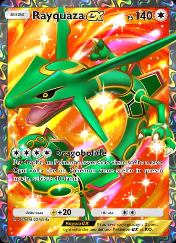 Rayquaza-ex card in Italian