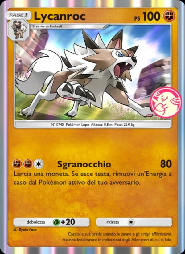 Lycanroc card in Italian
