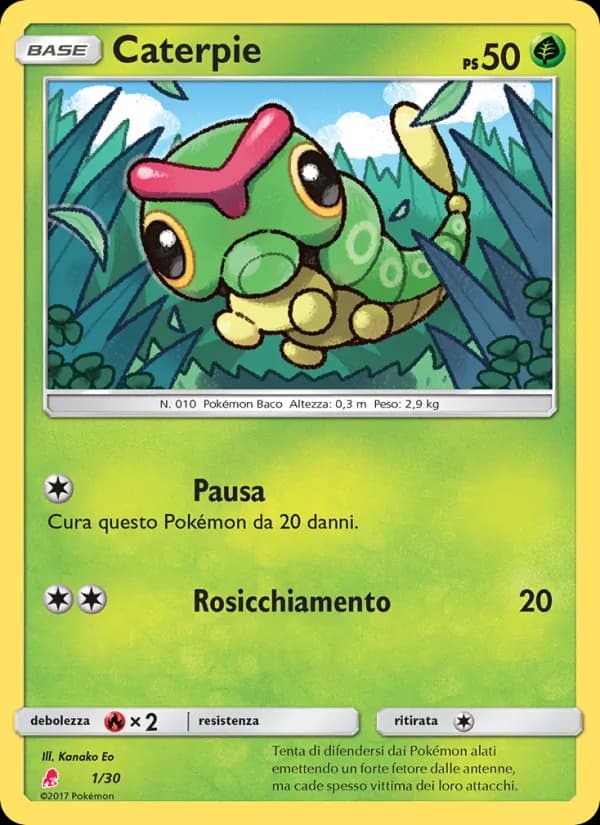 Caterpie card in Italian