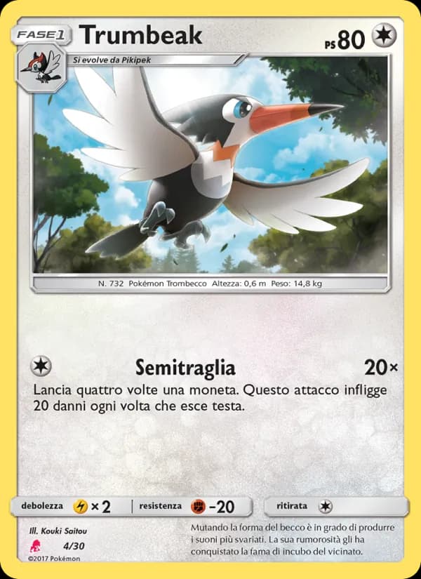 Trumbeak card in Italian