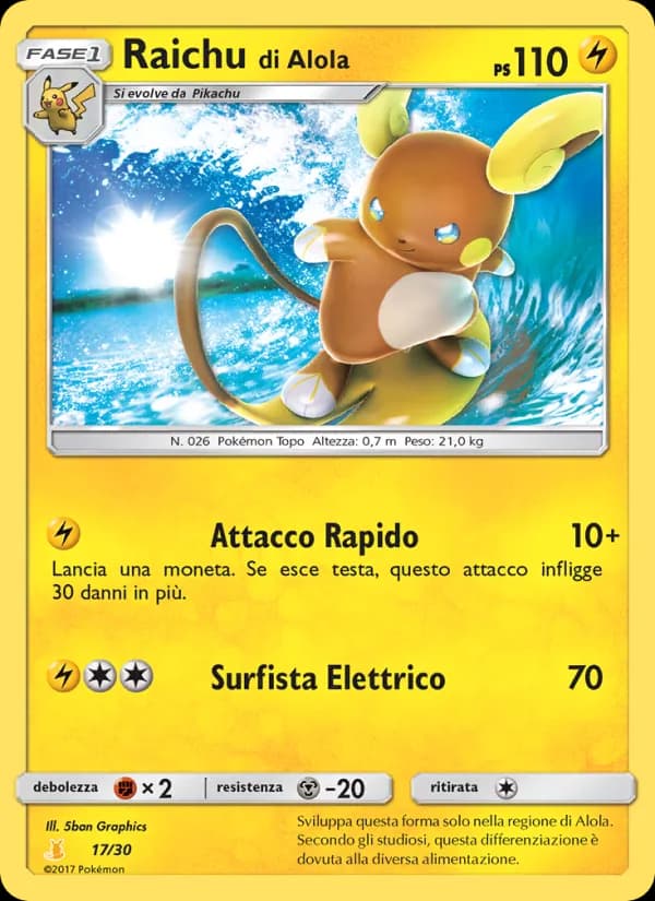 Raichu di Alola card in Italian