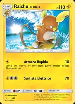 Raichu di Alola card in Italian
