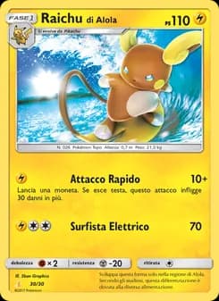 Raichu di Alola card in Italian